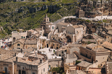 MATERA / ITALY - MAY 2023: wonderful view over the ancient town.