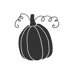 Pumpkin silhouette. Thanksgiving and Halloween Elements. Autumn pumpkin.