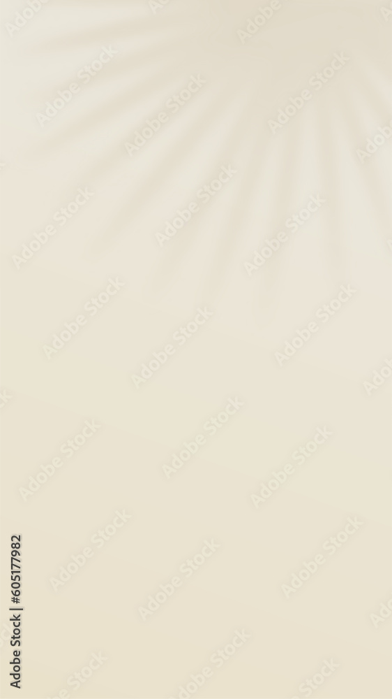 Poster tropical palm leaf shadow. soft color background