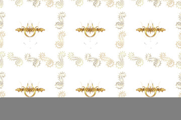 Seamless pattern with interesting doodles on colorfil background. Pano. Raster illustration.