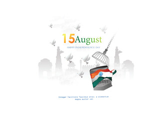 Naklejka premium background for 15 August India vector illustration of happy independence day