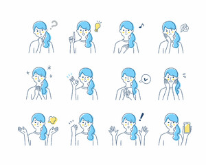 女性の表情　バリーエーションセット