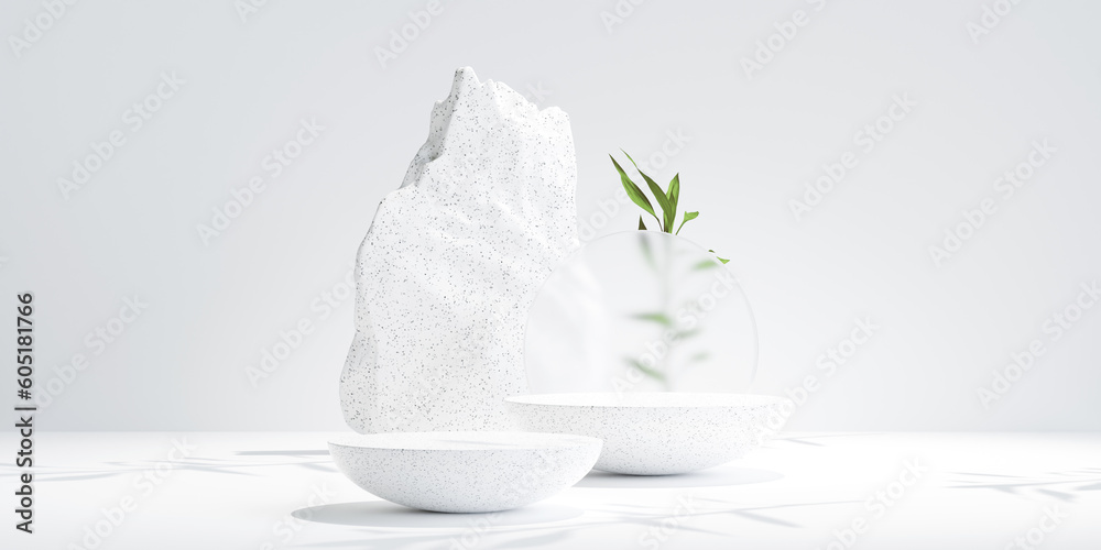 Canvas Prints minimal product placement background. terrazzo marble podium display for product presentation. 3d il