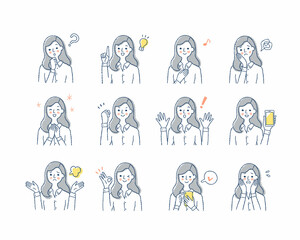 女性の表情　バリーエーションセット