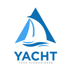 Yacht and Sailing Logo Design Illustration