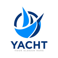 Yacht and Sailing Logo Design Illustration