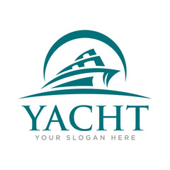 Fototapeta na wymiar Yacht and Sailing Logo Design Illustration