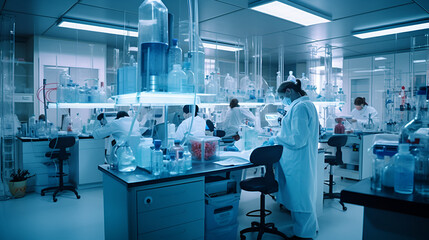 Researchers working in the clinical laboratory Generative AI