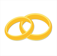 Wedding and Engagement Rings vector design . gold rings illustration.