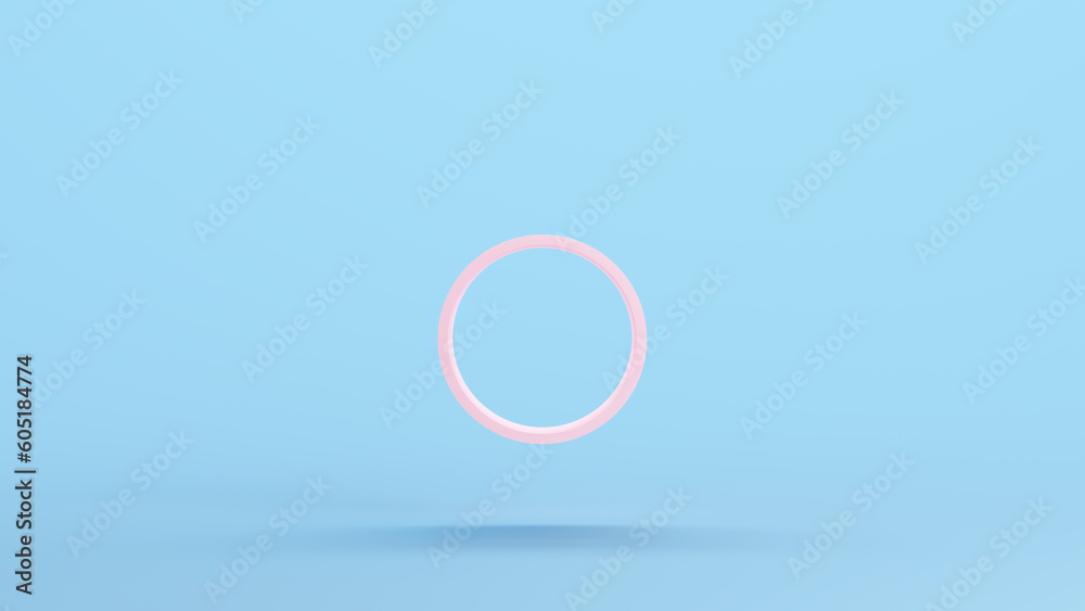 Canvas Prints Pink Tube Floating Cylinder Geometric Shape Solid Round Structure Kitsch Blue Background 3d illustration render digital rendering