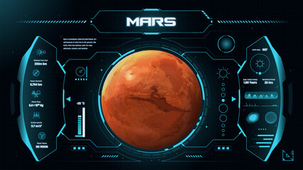 The Solar System Planet Mars and its characteristics vector illustration © BonkersArt