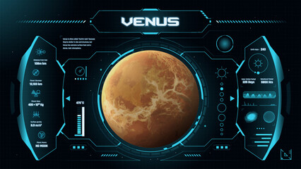The Solar System Planet Venus and its Characteristics vector illustration © BonkersArt