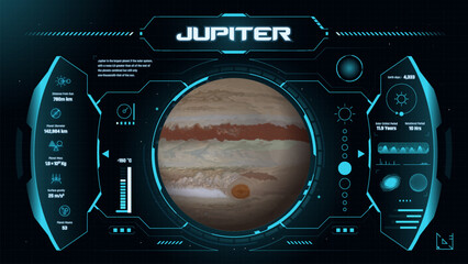The Solar System Planet Jupiter and its characteristics vector illustration © BonkersArt
