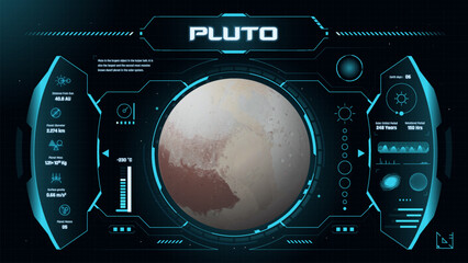 The Solar System Planet Pluto and its Characteristics vector illustration © BonkersArt