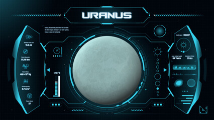 The Solar System Planet Uranus and its Characteristics vector illustration