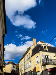 Street view of old village Montfort, France.