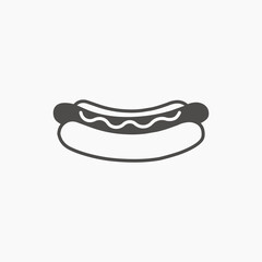 Hotdog icon vector. hot dog, fast food, menu, food, street food, sausage symbol sign