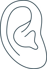 Ear icon. Monochrome simple sign from anatomy collection. Ear icon for logo, templates, web design and infographics.