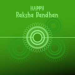 Happy Raksha Bandhan Vector Illustration Hand Draw Creative Design Green Background Rakshasutra with typography