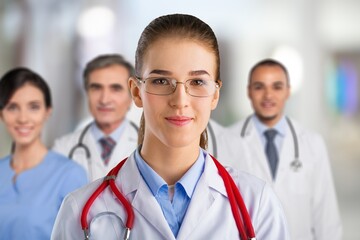Portrait of smiling medical nurse looking at camera.