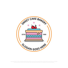 sweet cake bakery logo design vector, flat design food sign, symbol, sweet cake logo design vector, best for your brand identity