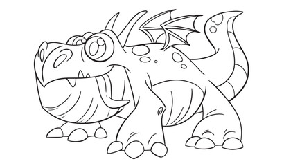 Cute Dragon Character For Coloring Page, Creative Coloring Experiences with Dragon Pages.