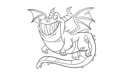 Cute Dragon Character For Coloring Page, Creative Coloring Experiences with Dragon Pages.