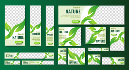 Nature web banner design web template design. Green cover header background for website design, Social Media Cover ads banner, flyer, invitation card