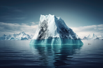 Fototapeta na wymiar Iceberg in polar regions. Generative AI.