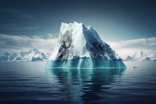 Iceberg in polar regions. Generative AI.