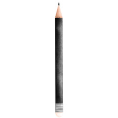 Watercolor black pencil clipart. Hand drawn cute pencil illustration isolated on transparent background.