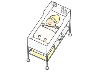 新生児　生まれたて　新生児ベッド