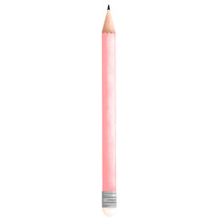 Watercolor pink pencil clipart. Hand drawn cute pencil illustration isolated on transparent background.