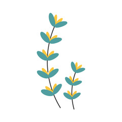 Seaweed, underwater plant in flat cartoon style.