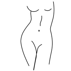 Female Body Sexy Aesthetic Line Art