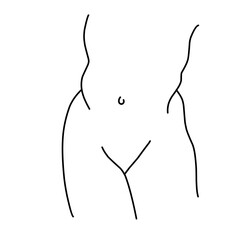Female Body Sexy Aesthetic Line Art