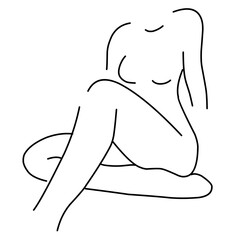 Female Body Sexy Aesthetic Line Art