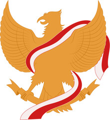 garuda bird symbol. garuda bird and indonesian flag. indonesian independence day background