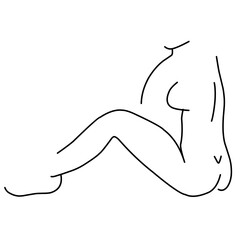 Female Body Sexy Aesthetic Line Art
