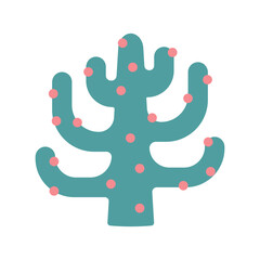 Seaweed, underwater plant in flat cartoon style.