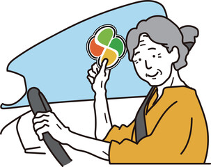 シルバーマークを持つ女性ドライバー