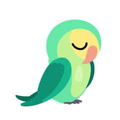 Cute little parrot / canary sleeping vector art