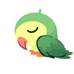 Cute little parrot / canary sleeping vector art