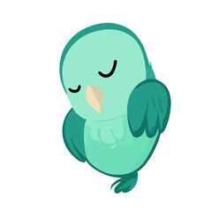 Cute little parrot / canary sleeping vector art