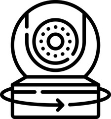 360degrees icon with web cam with black color