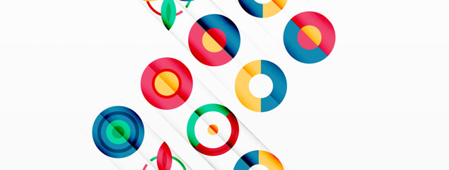 Vibrant and eye-catching vector background featuring a grid of colorful circles arranged in a patterned composition, perfect for modern and trendy designs