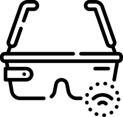 ar glasses icon with black color