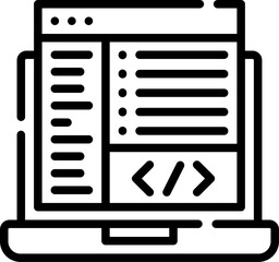 coding computer icon with black color