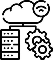 data management icon with black color