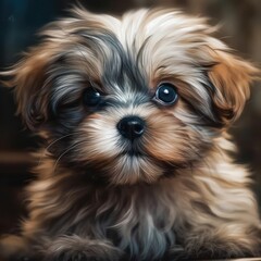 Portrait of a puppy, generative ai